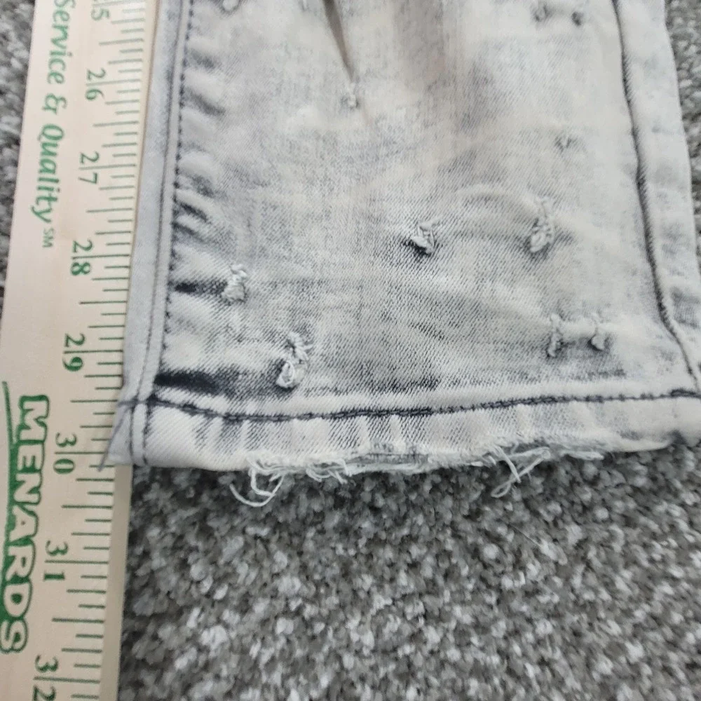 Smoke Rise Mens Distressed Acid‎ Wash Moto Jeans Gray 28x32 Slim Ripped Denim
